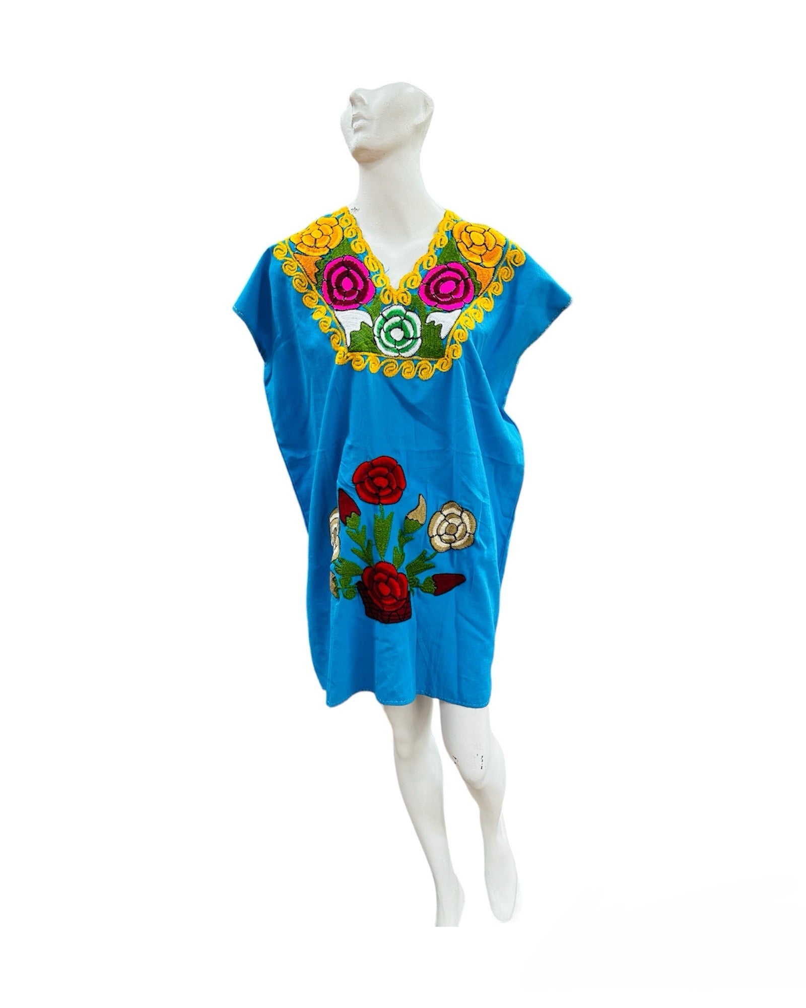 Zina Turquoise Mini Dress