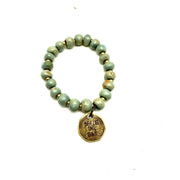 Ceramic Coin Bracelet - Seize the Day