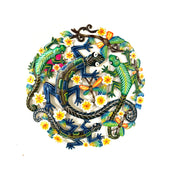 Lizard and Dragonflies
