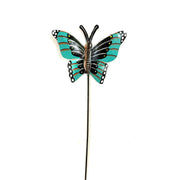 Black and Turquoise Butterfly Garden Stake