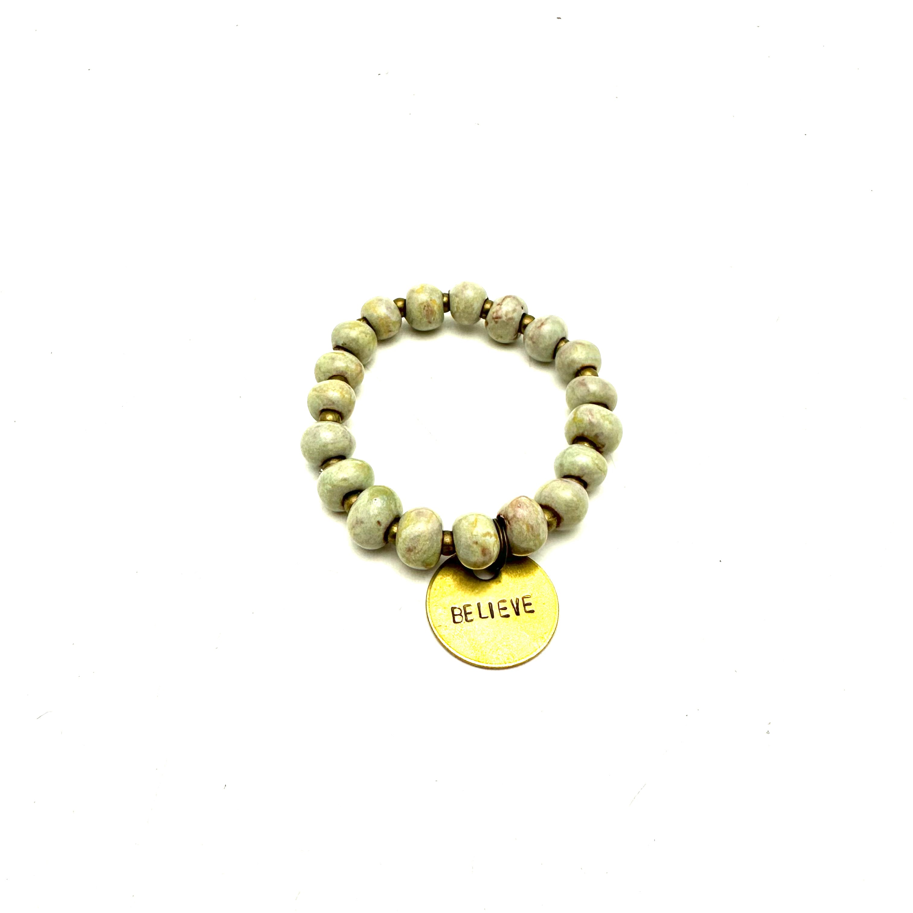 Ceramic Charm Bracelet - Believe