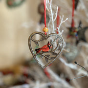 Cardinal Ornament Heart