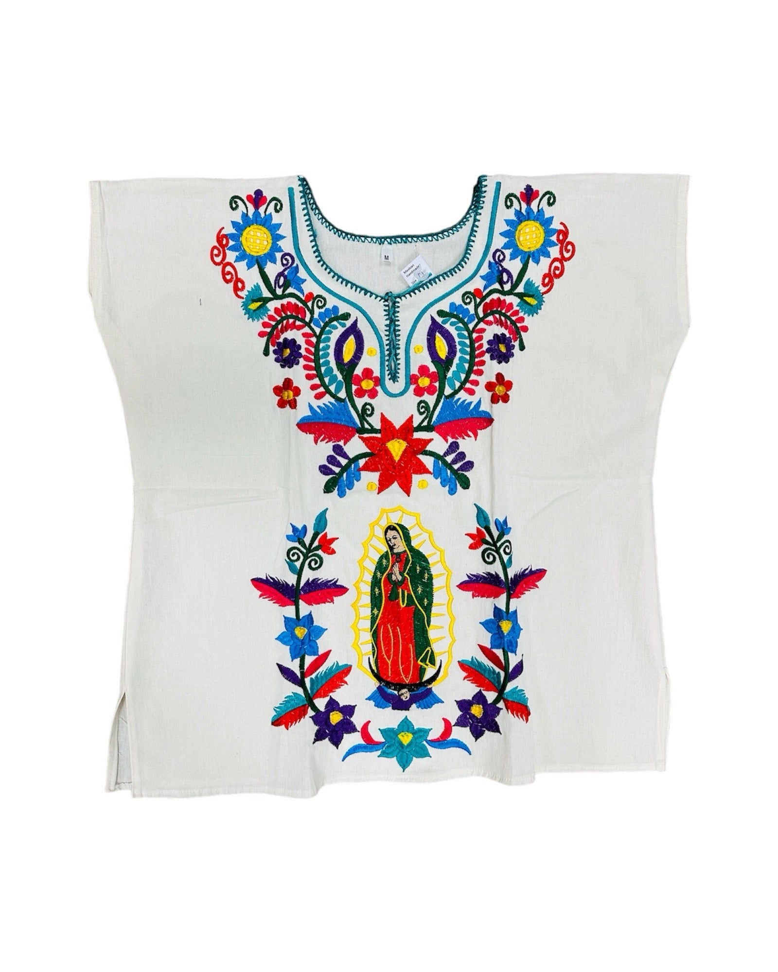 Lady of Guadalupe with Flowers Top Ivory