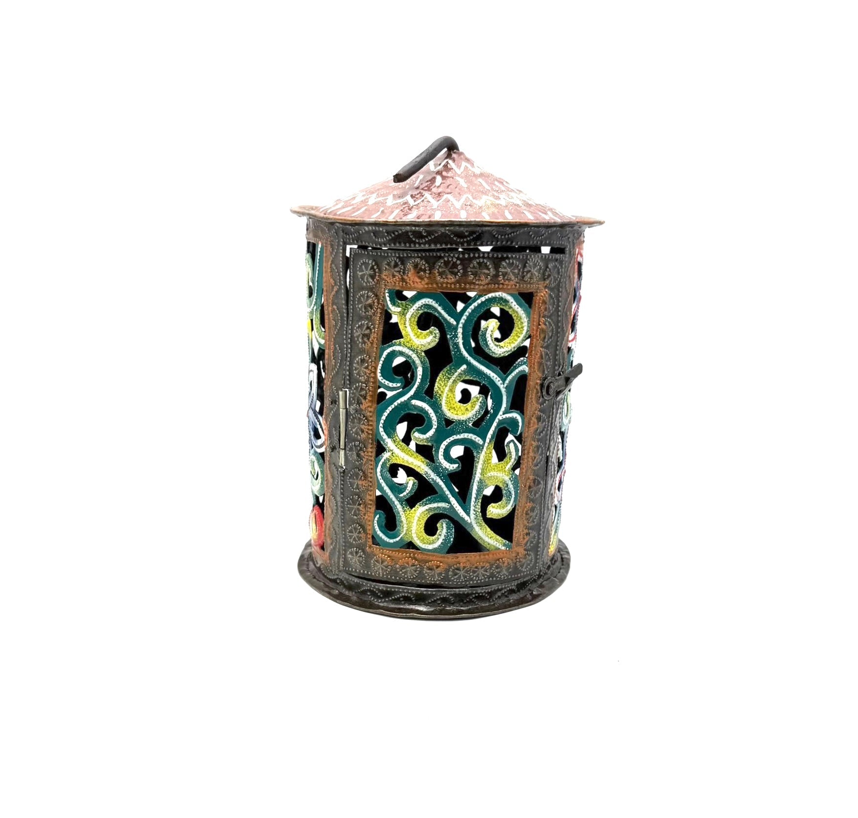 Painted Floral Hanging Lantern