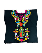 Lady of Guadalupe with Flowers Top Black