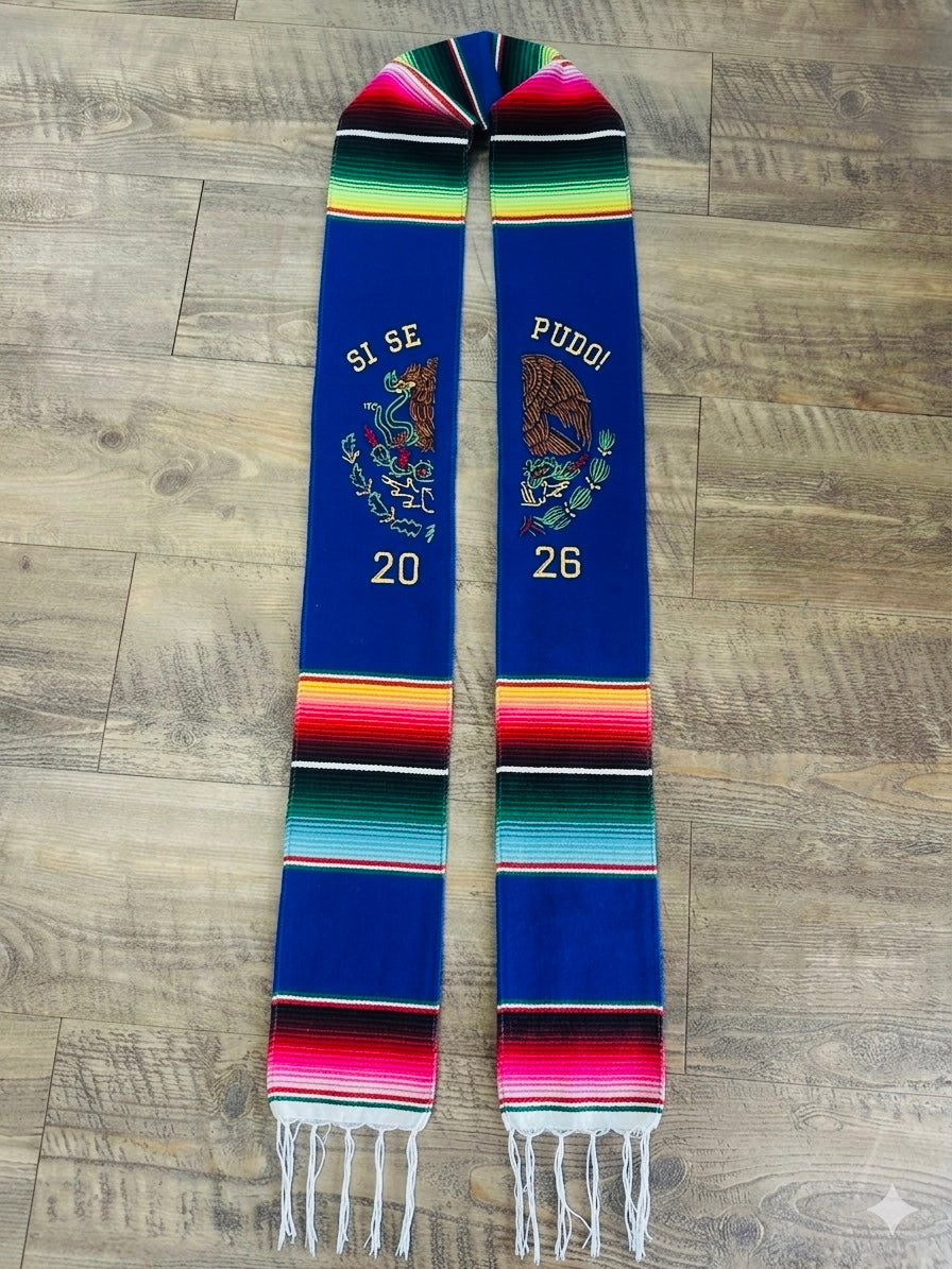 Mexican Serape Eagle Graduation Stole 2025