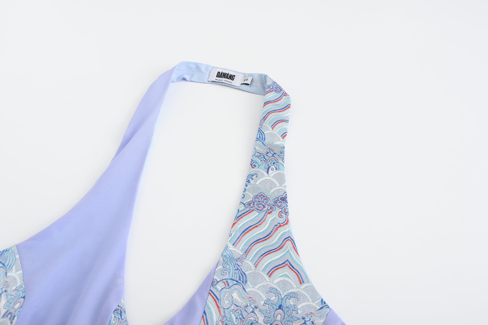 Bei Tie Front Patchwork Vest