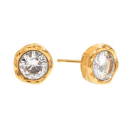 Cubic Zirconia Gold Studs