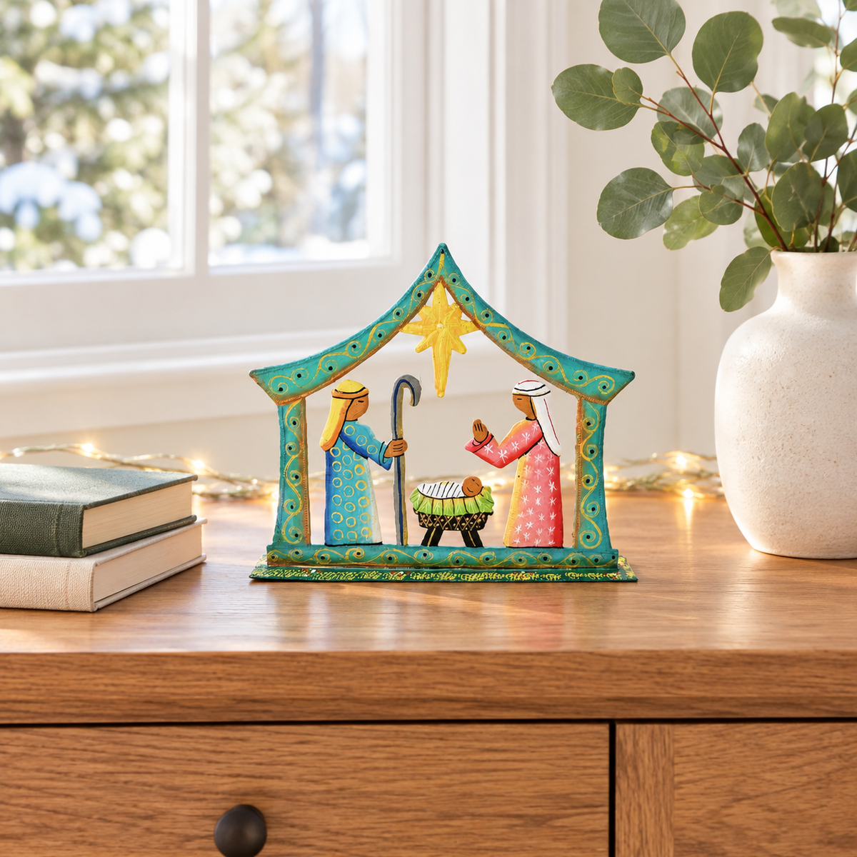 Turquoise Simple Nativity