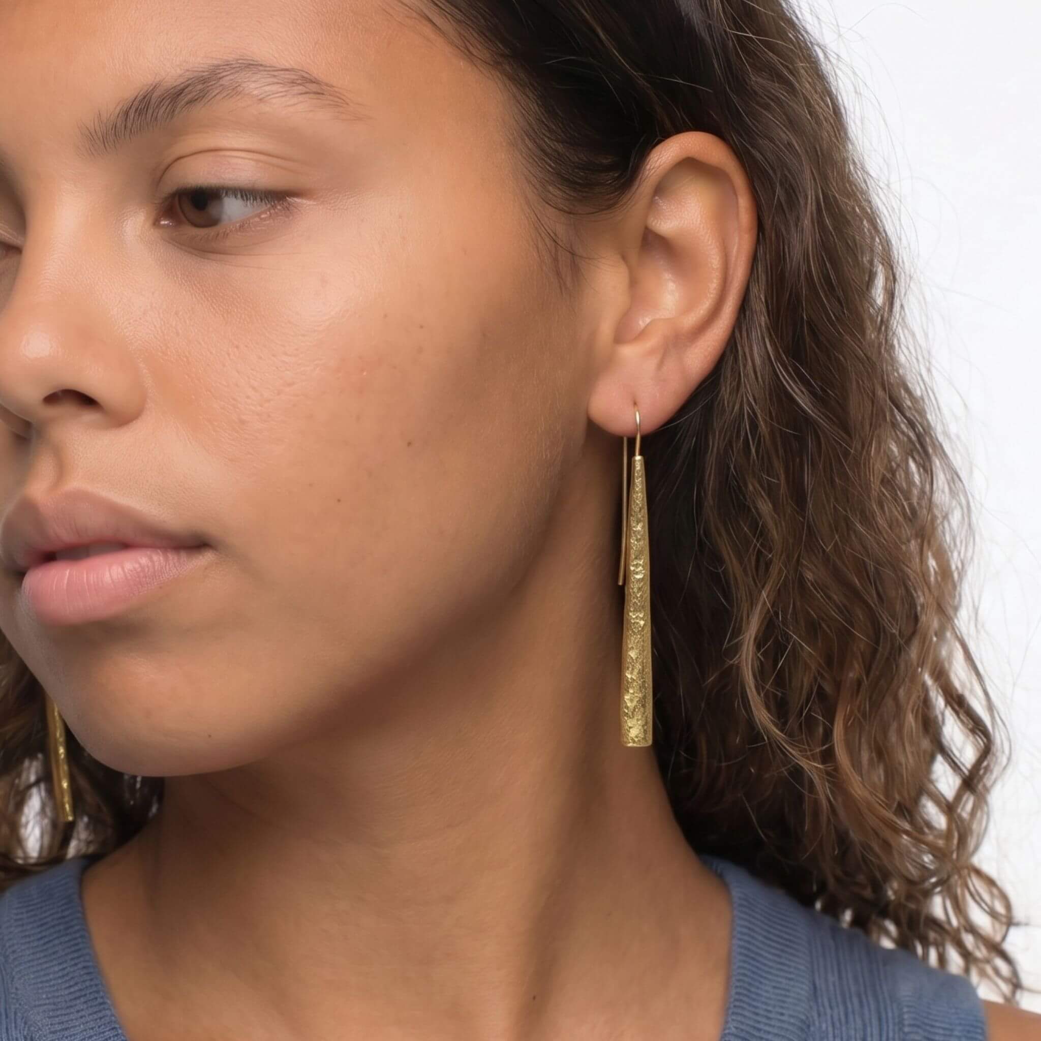 Moja Brass Long Bar Dangle Earrings for Women