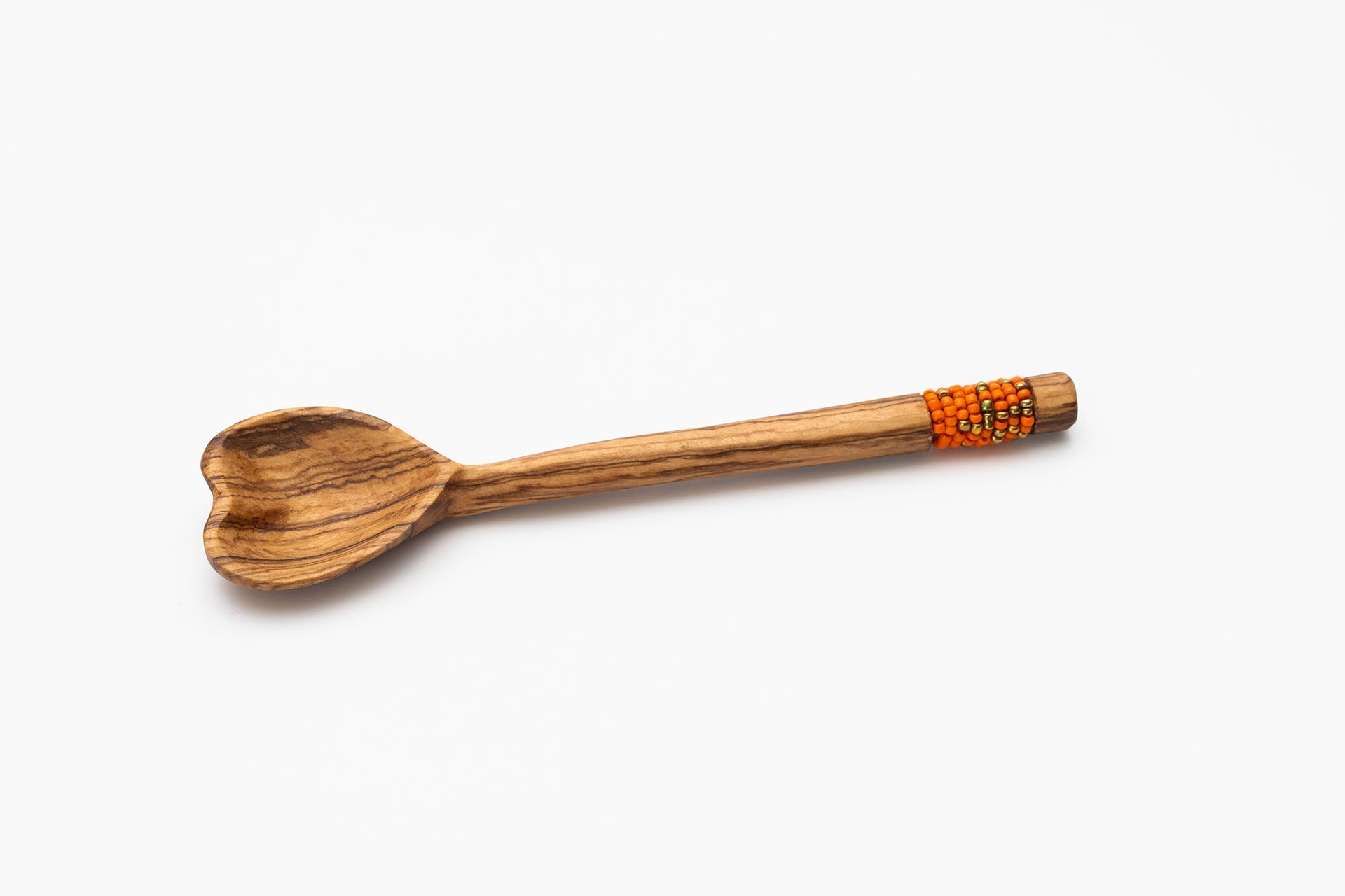 Handmade  Heart Shaped Spoon with Beaded Handle (Qty1)