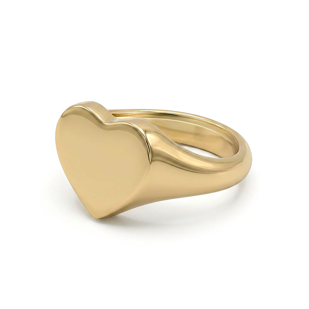 Mawi Love Golden Heart Shape Initial Ring