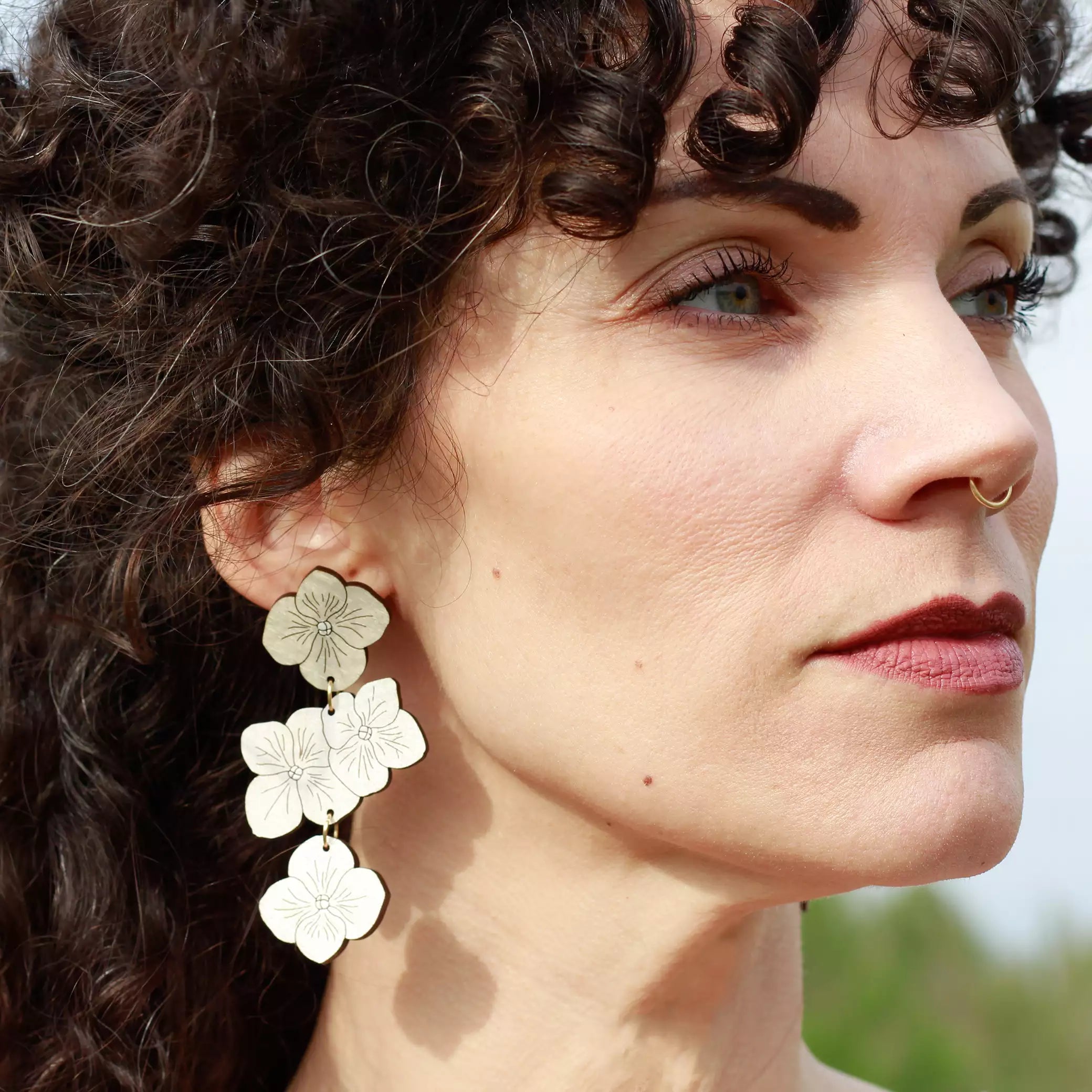 Hydrangea Statement Earrings - White