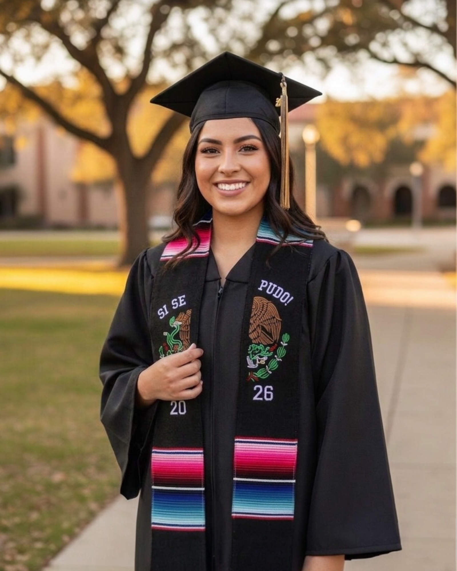 Mexican Serape Eagle Graduation Stole 2025