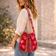 Catalina Hearts Crochet Cross-Body Bag One of a Kind - Mexico
