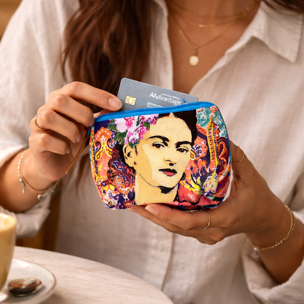 Frida Kahlo Printed Boho Mexican Style Coin Purse - Thailand
