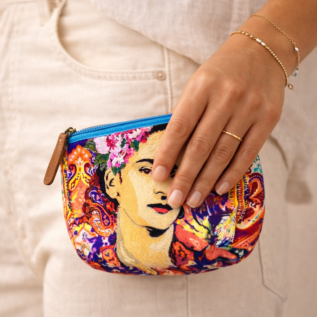 Frida Kahlo Printed Boho Mexican Style Coin Purse - Thailand