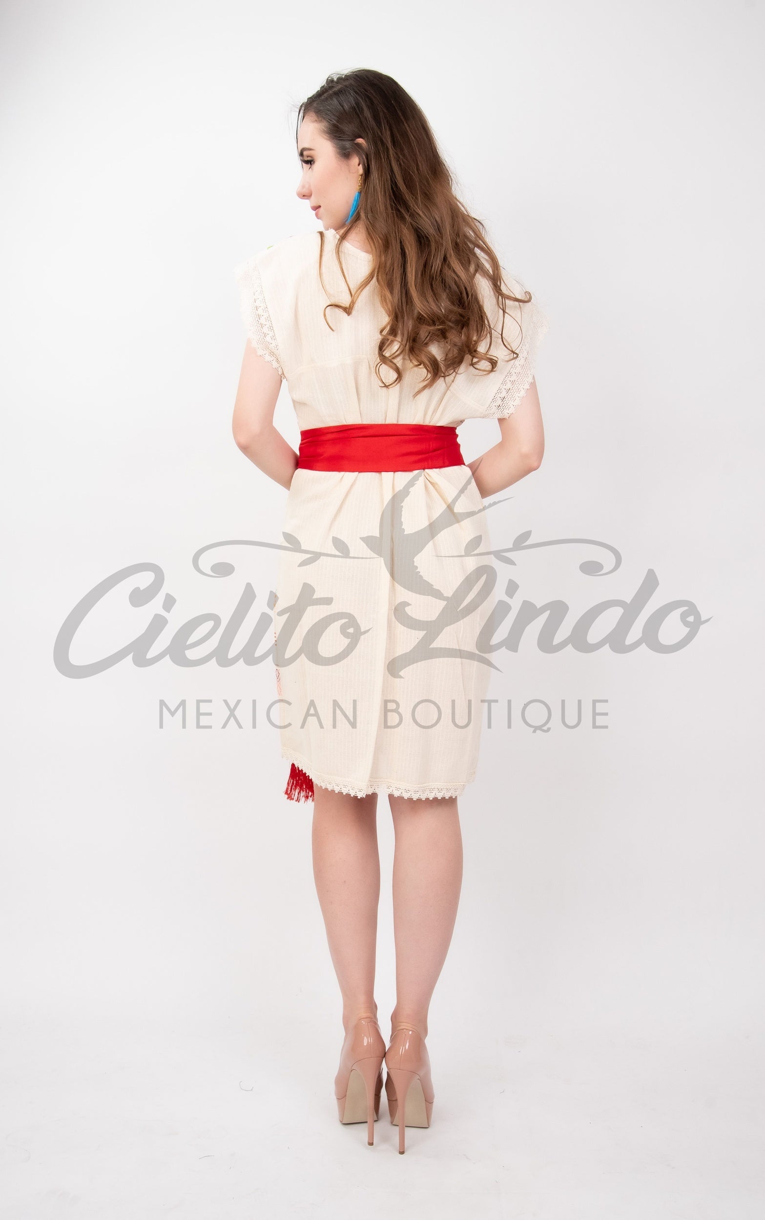 Oaxaca White Loomed Dress