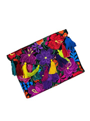 Mexican Embroidered Floral Clutch Bag Multicolor