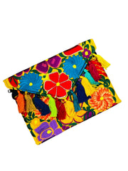 Mexican Embroidered Floral Clutch Bag Multicolor