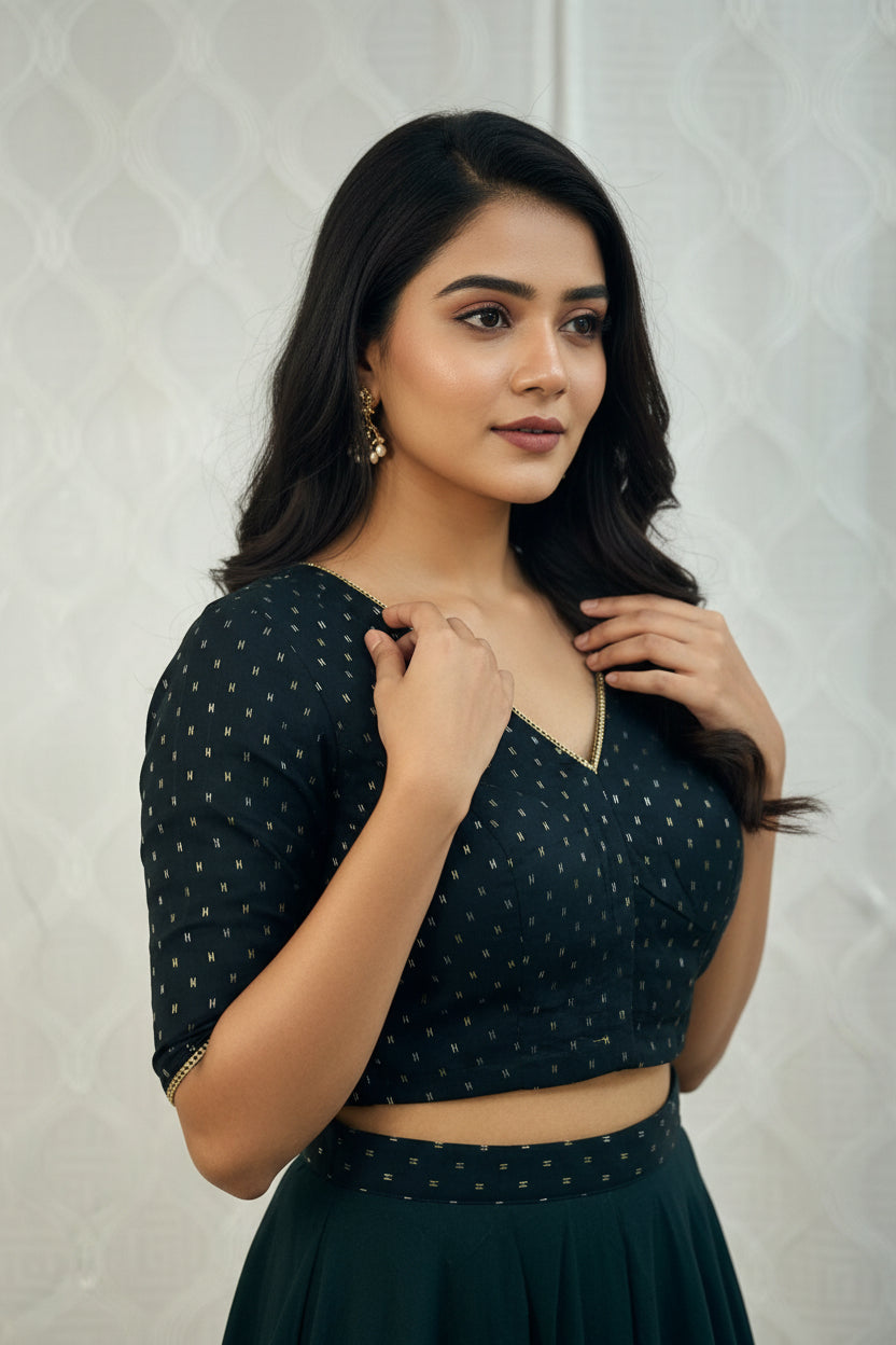 Black cotton blouse