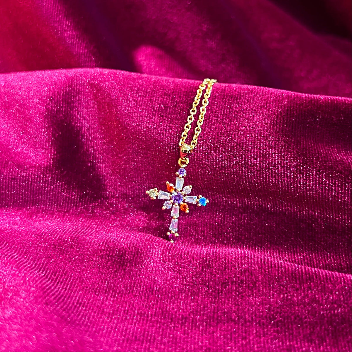 Colorful Cross Necklace