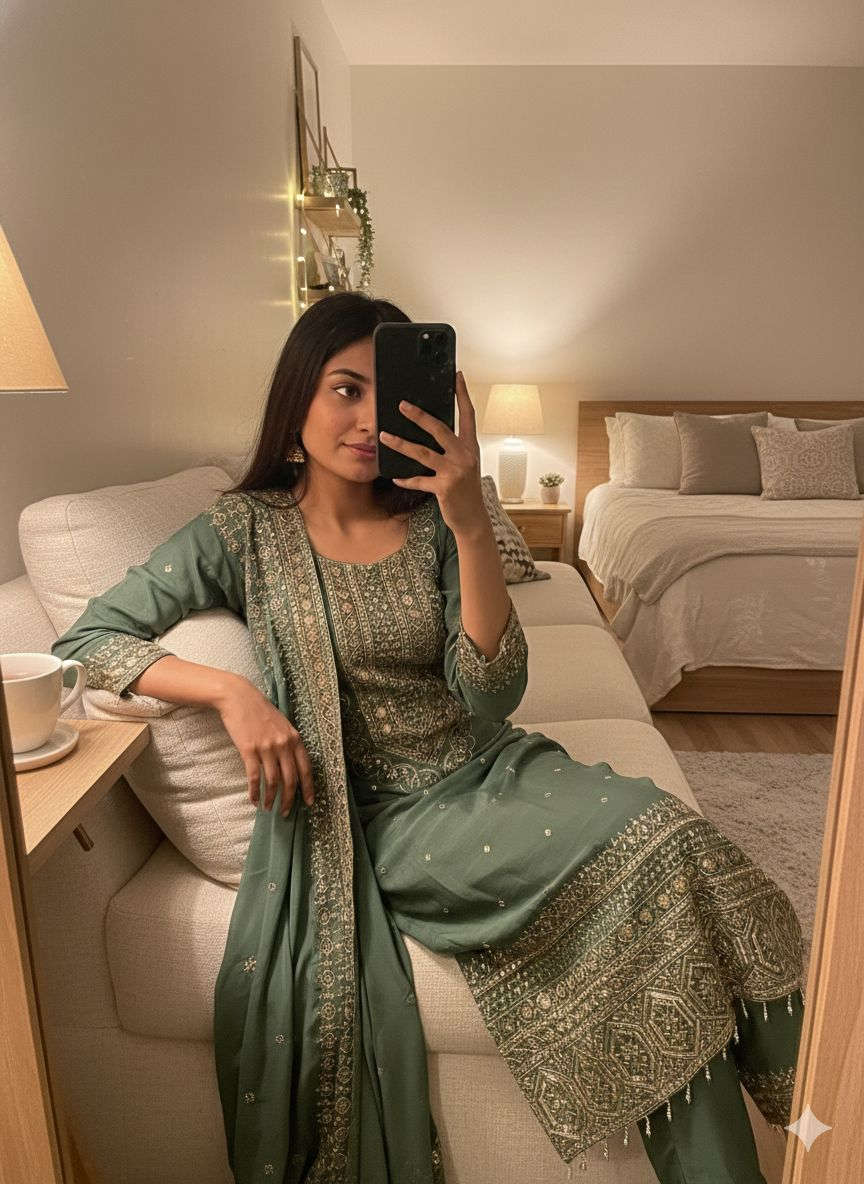 Wedding collection: Chinon silk salwar suit