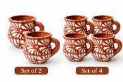 Mexican Talavera Style Mug Set Black - Jarritos Tazas Engobe Negro