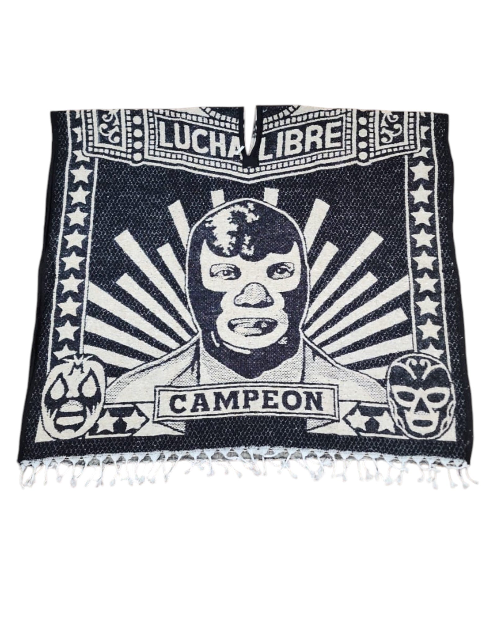 Mexican Poncho El Santo Unisex Black