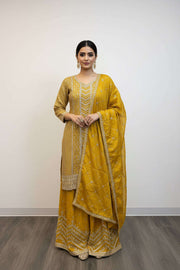 Chinon silk sharara suit