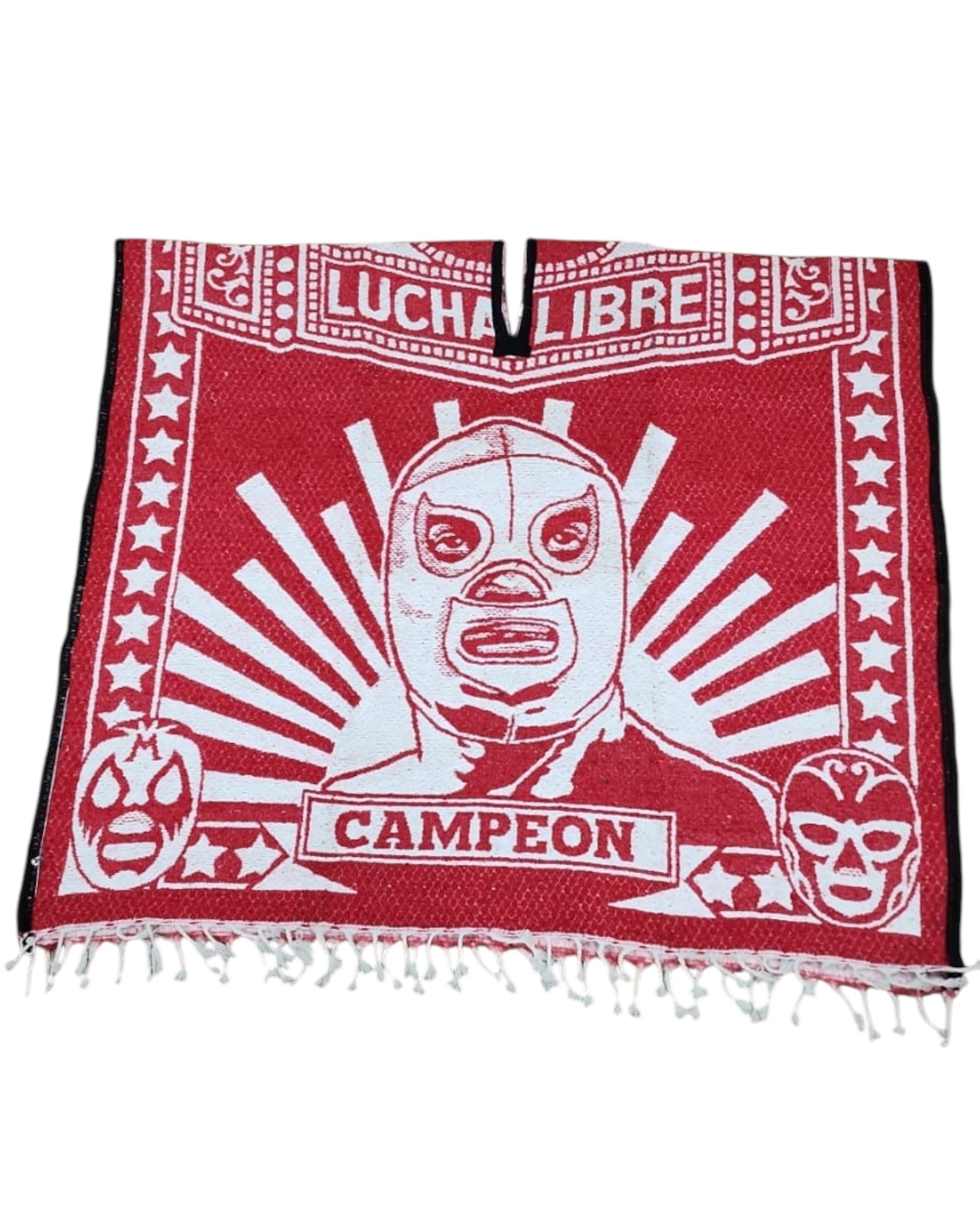 Mexican Poncho Blue Demon Unisex Red