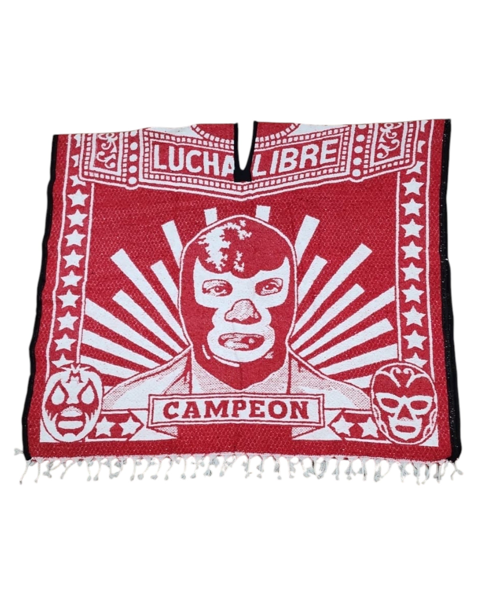Mexican Poncho Blue Demon Unisex Red