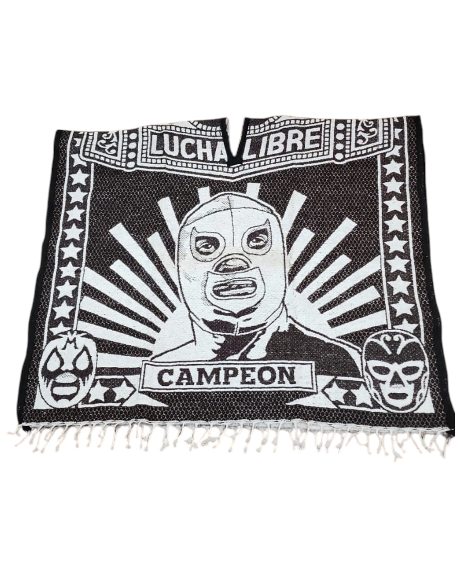Mexican Poncho El Santo Unisex Black