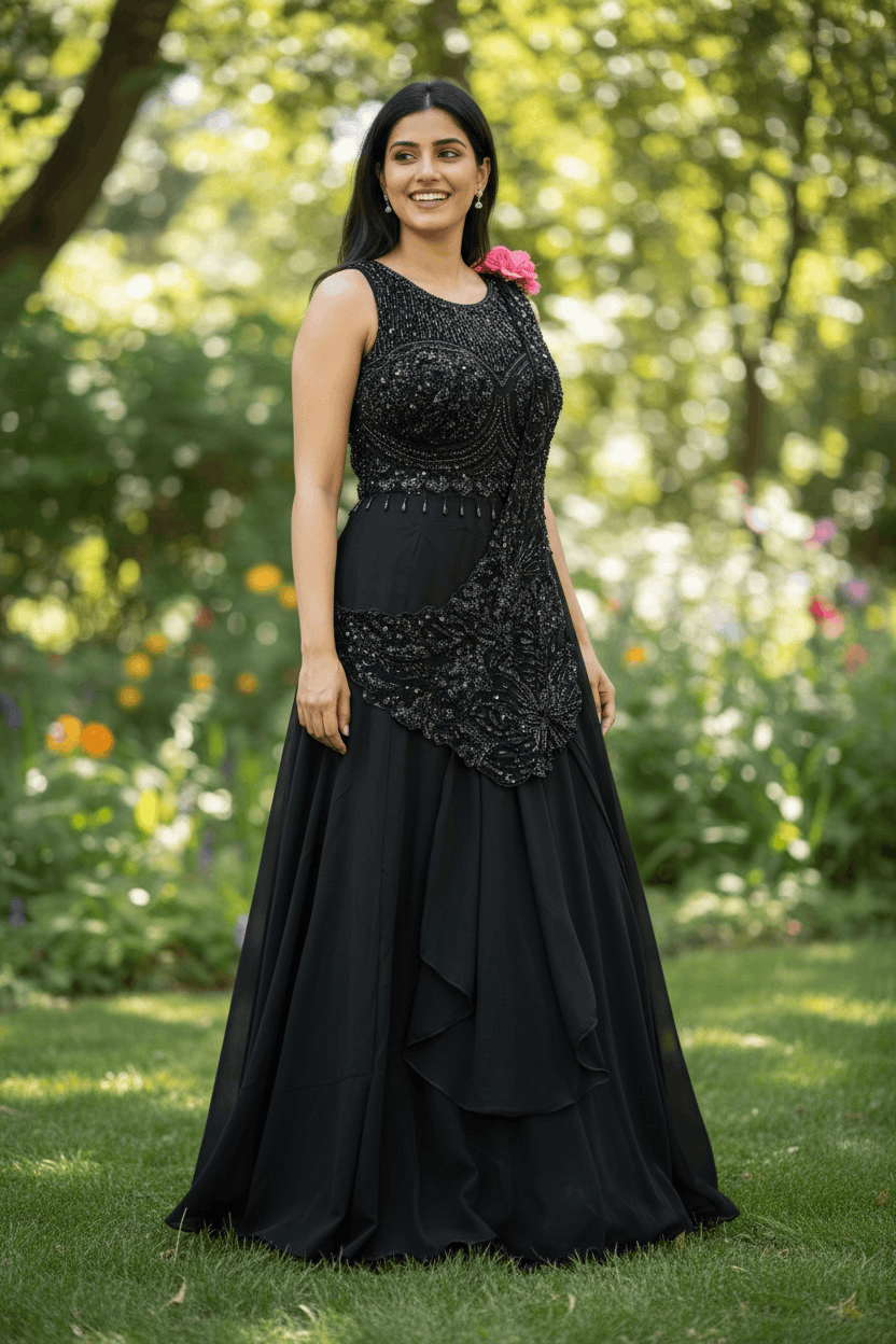 Readymade saree BLACK SPECIAL