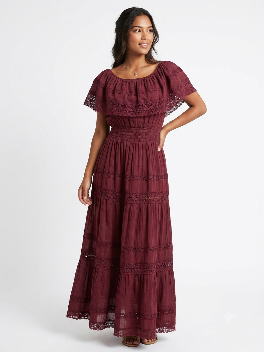 Adalia Maxi Dress Burgundy