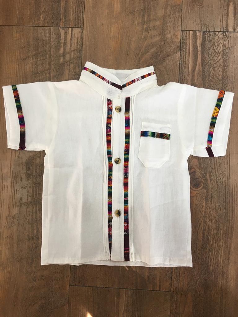 Boys Guayabera Coralillo Ivory