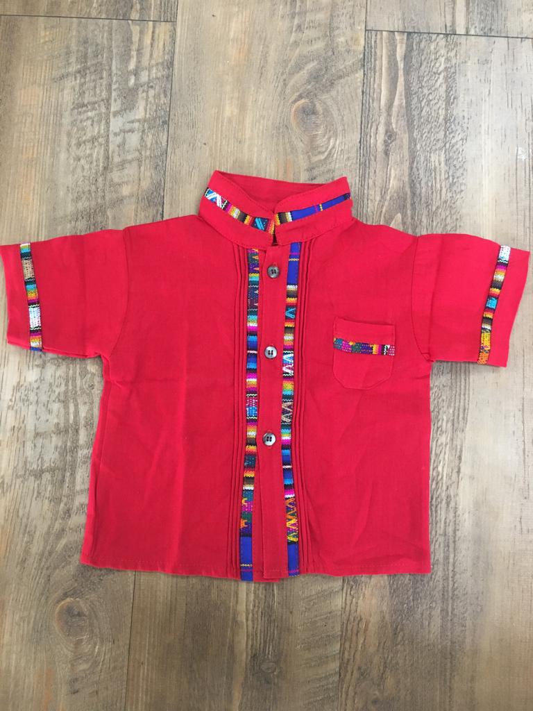 Boys Guayabera Coralillo Red