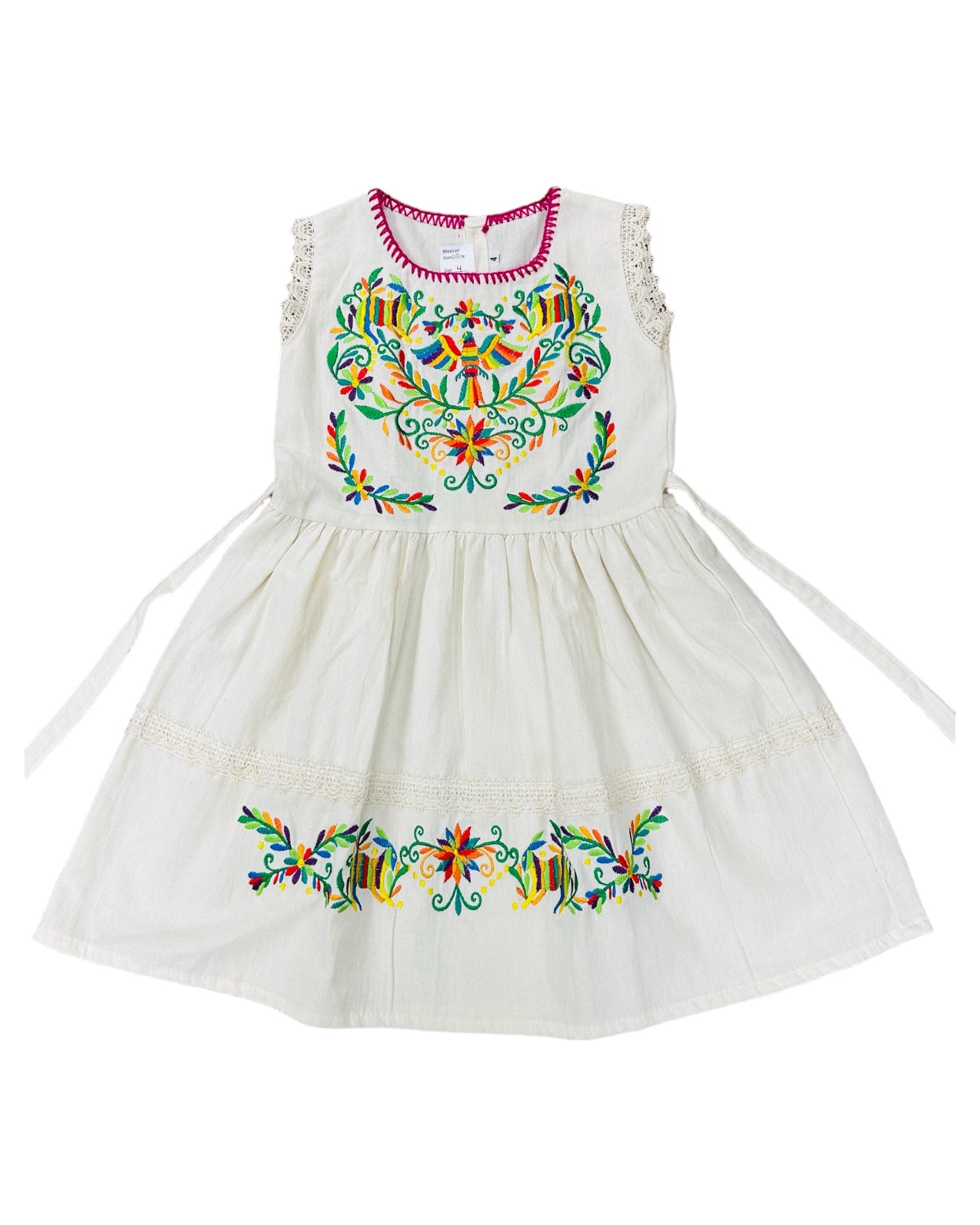 Mexican Girl Otomi Ivory Dress