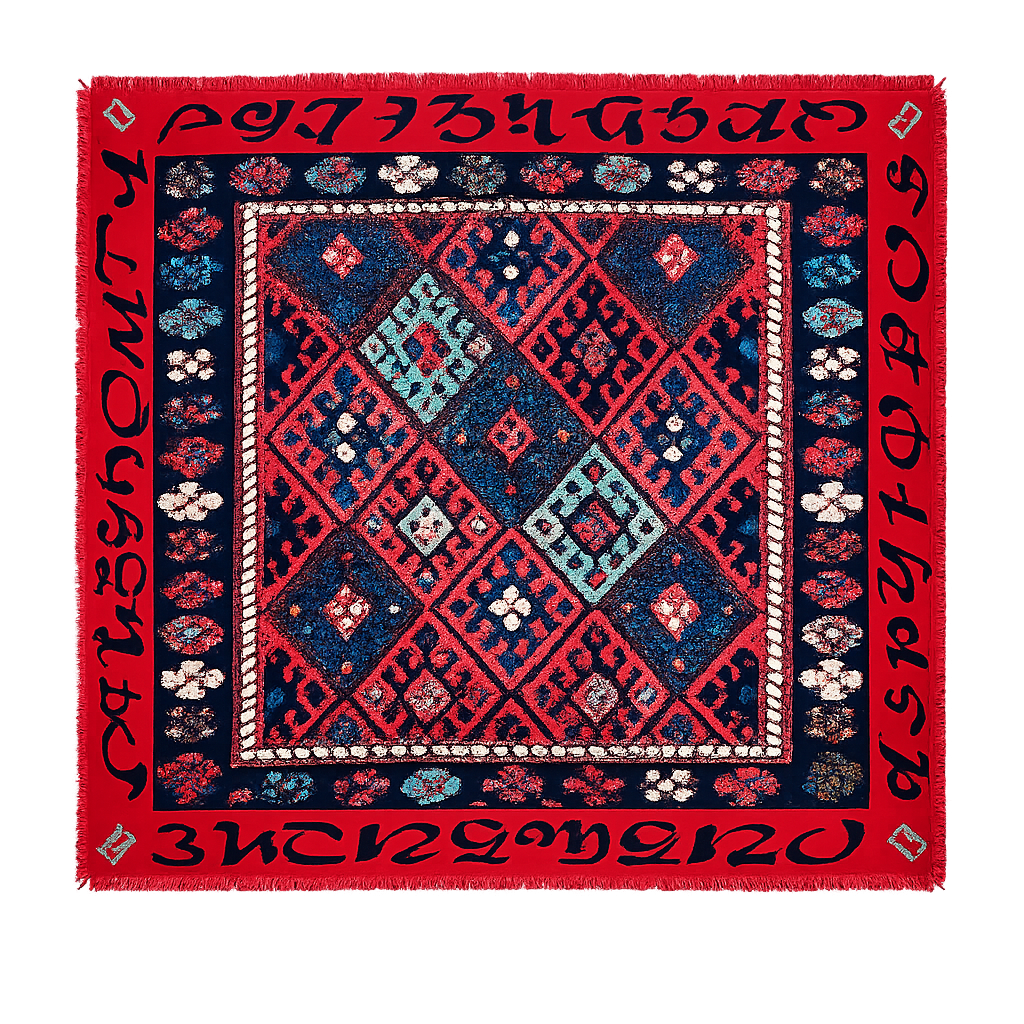 Armenian Alphabet #4 Silk Square scarf