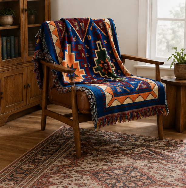 Armenian Alphabet Tapestry Throw on a Rug Design