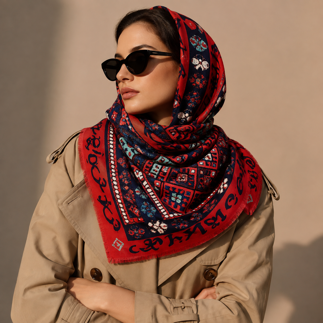 Armenian Alphabet #4 Silk Square scarf