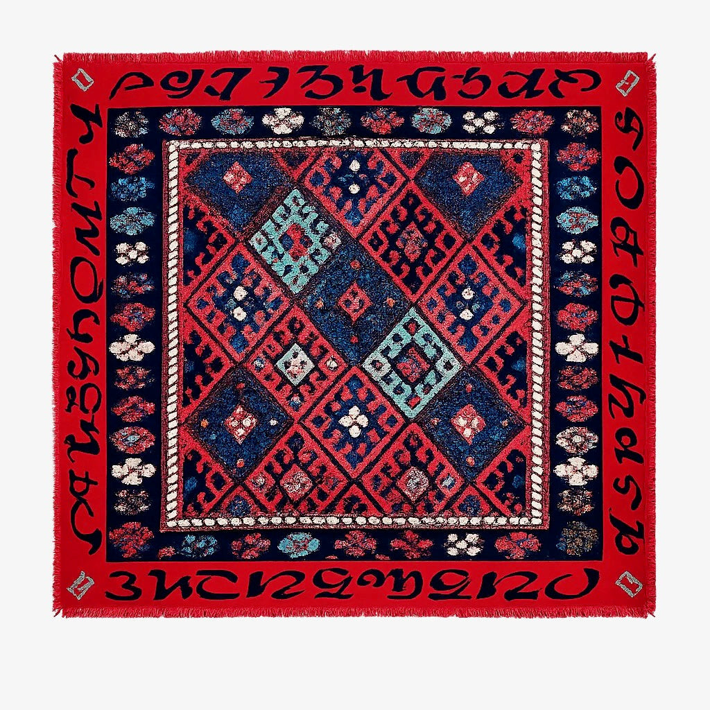 Armenian Alphabet #4 Silk Square scarf