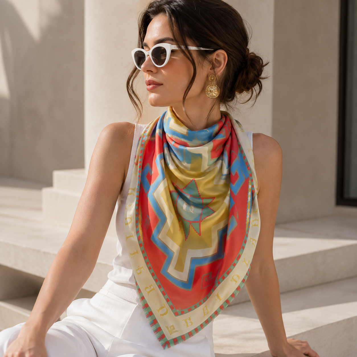 Armenian Alphabet #3 Silk Square scarf