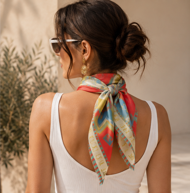 Armenian Alphabet #3 Silk Square scarf