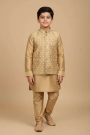 Gold kurta set with jacket