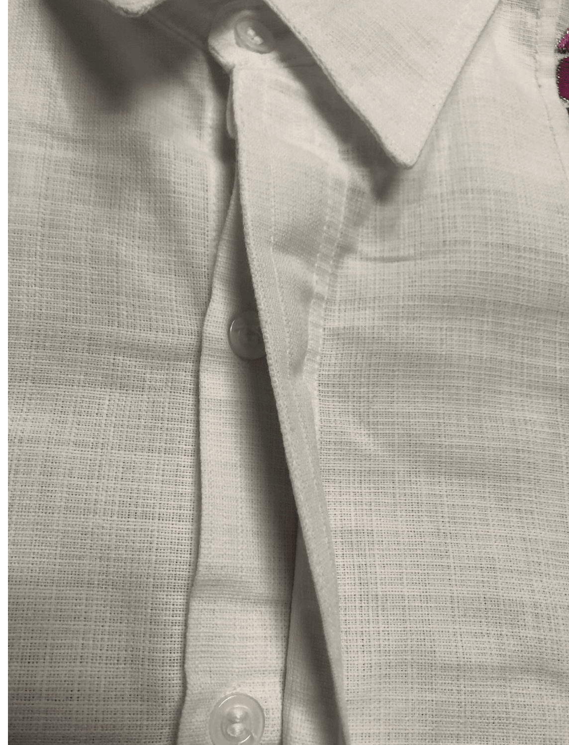 Men’s Guayabera Floral White Long Sleeve