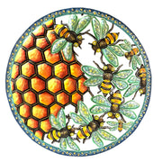 Painted Honeycomb Bee Round