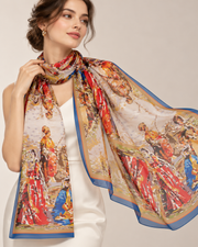 Armenian women with traditional Taraz silk scarf