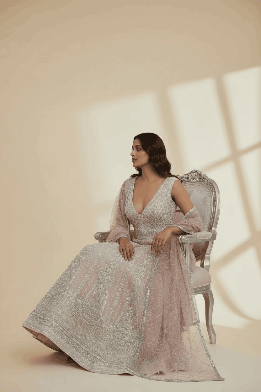 Heavy party wear bridal gown