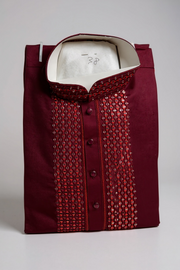 Maroon : Kurta pajama set